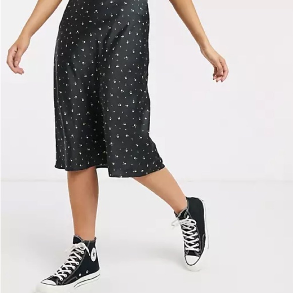 Abercrombie Satin Floral Midi Skirt / Women Large